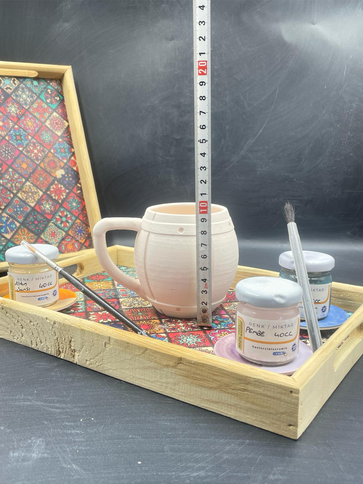 Çark Yapımı Boyanmaya Hazır Seramik Meşrubat Bardağı