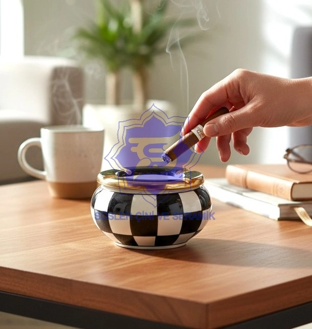 Büyük Kapaklı Küllük | DAMALI El Yapımı Kül Tablası