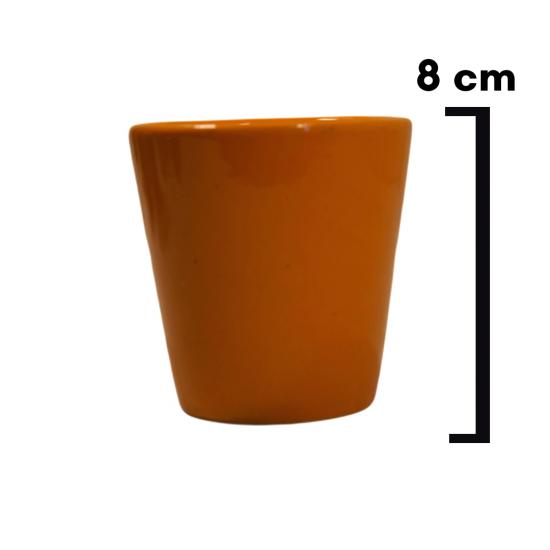 8 CM Seramik Saksı Mini ( TURUNCU )