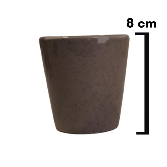 8 CM Seramik Saksı Mini ( GRİ SİMLİ )