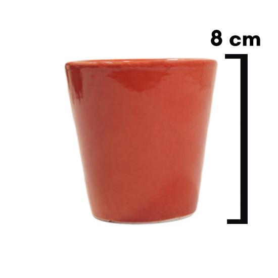 8 CM Seramik Saksı Mini ( KIRMIZI )