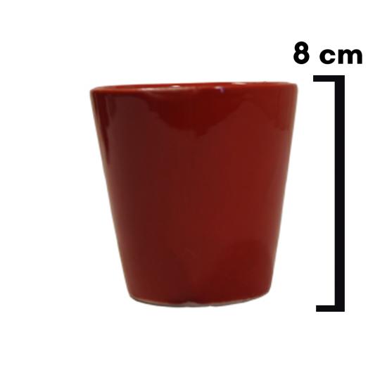 8 CM Seramik Saksı Mini ( KIRMIZI )