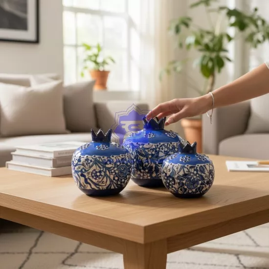 Çini Nar Takımı Modelleri | Çini Biblo Seti